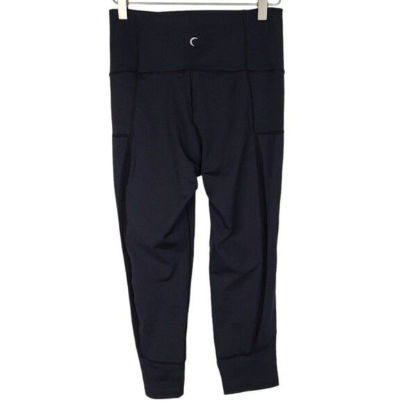 ZYIA Pants Womens 4 Black Light n Luxe Mesh Hi Rise Capri Leggings Active - Picture 3 of 11